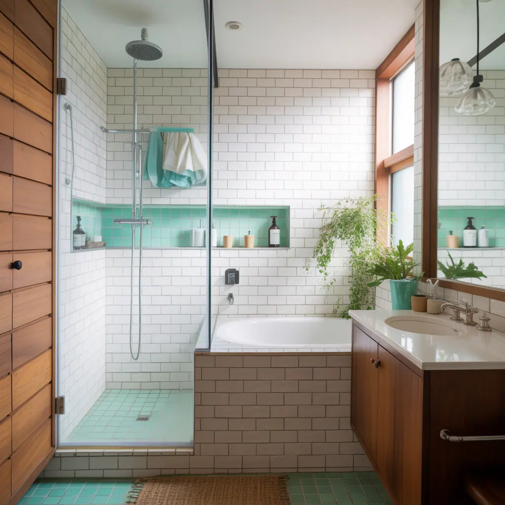 shower bath in small bathroom ideas