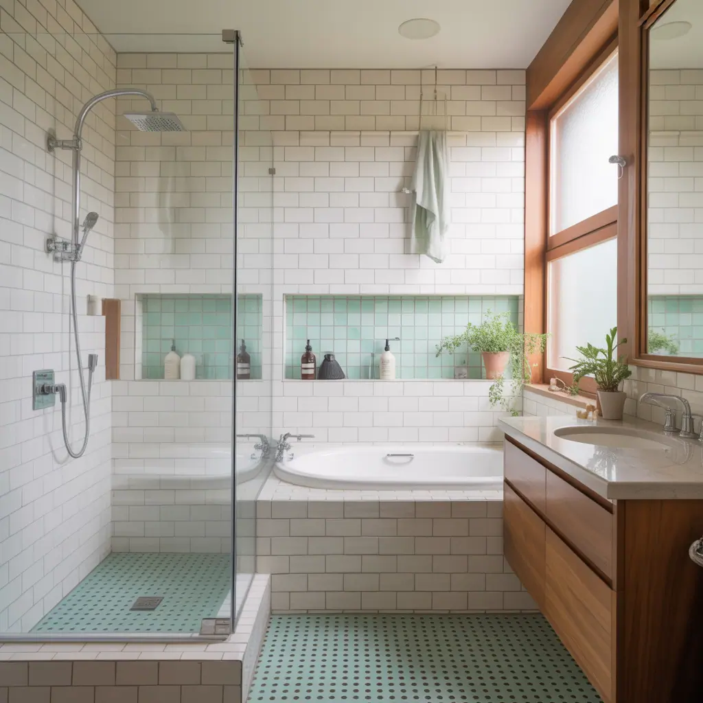 shower bath in small bathroom ideas