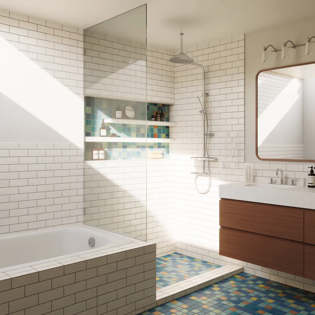 shower bath in small bathroom ideas