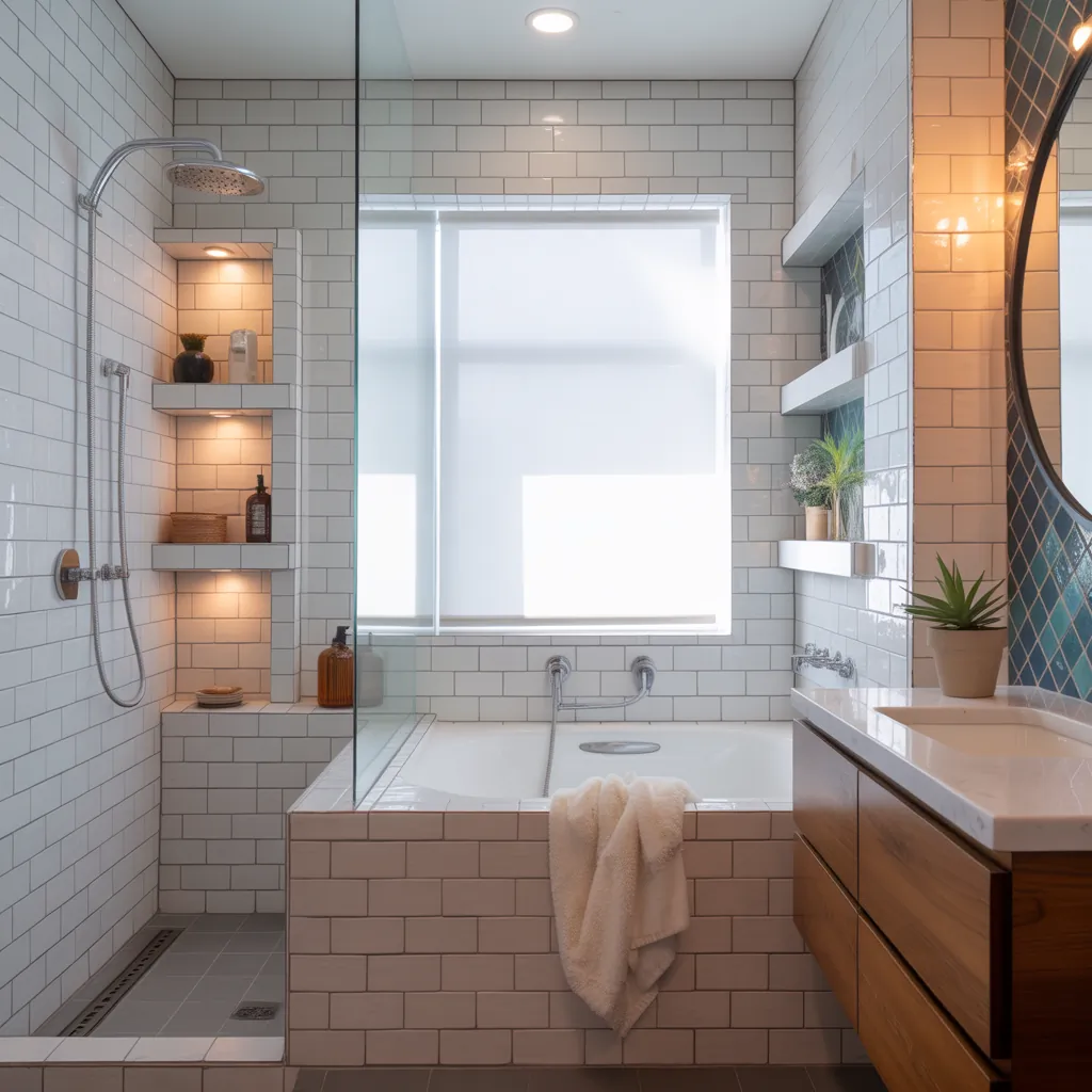 shower bath in small bathroom ideas