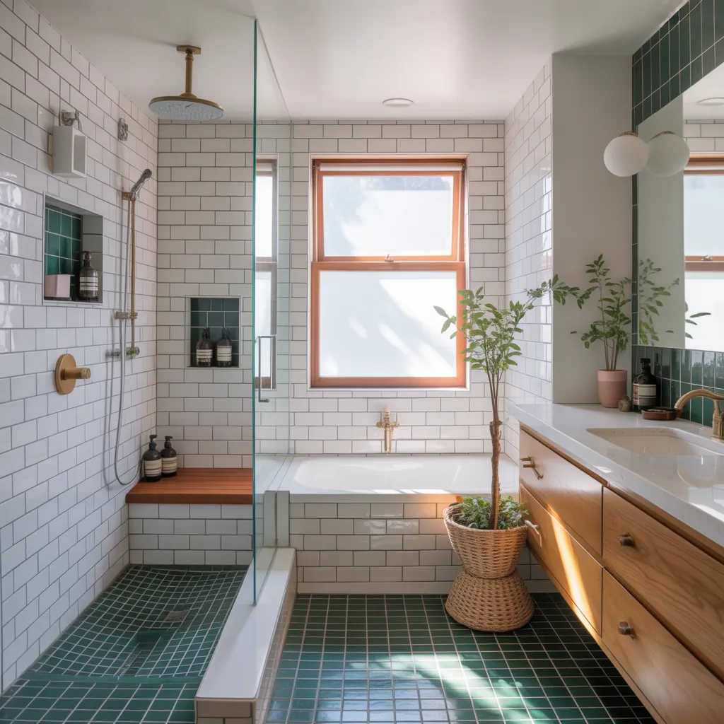shower bath in small bathroom ideas
