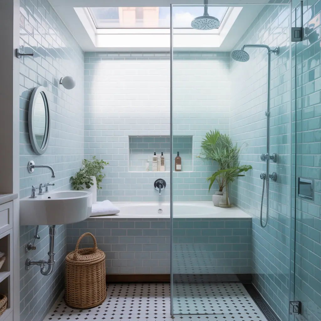 shower bath in small bathroom ideas