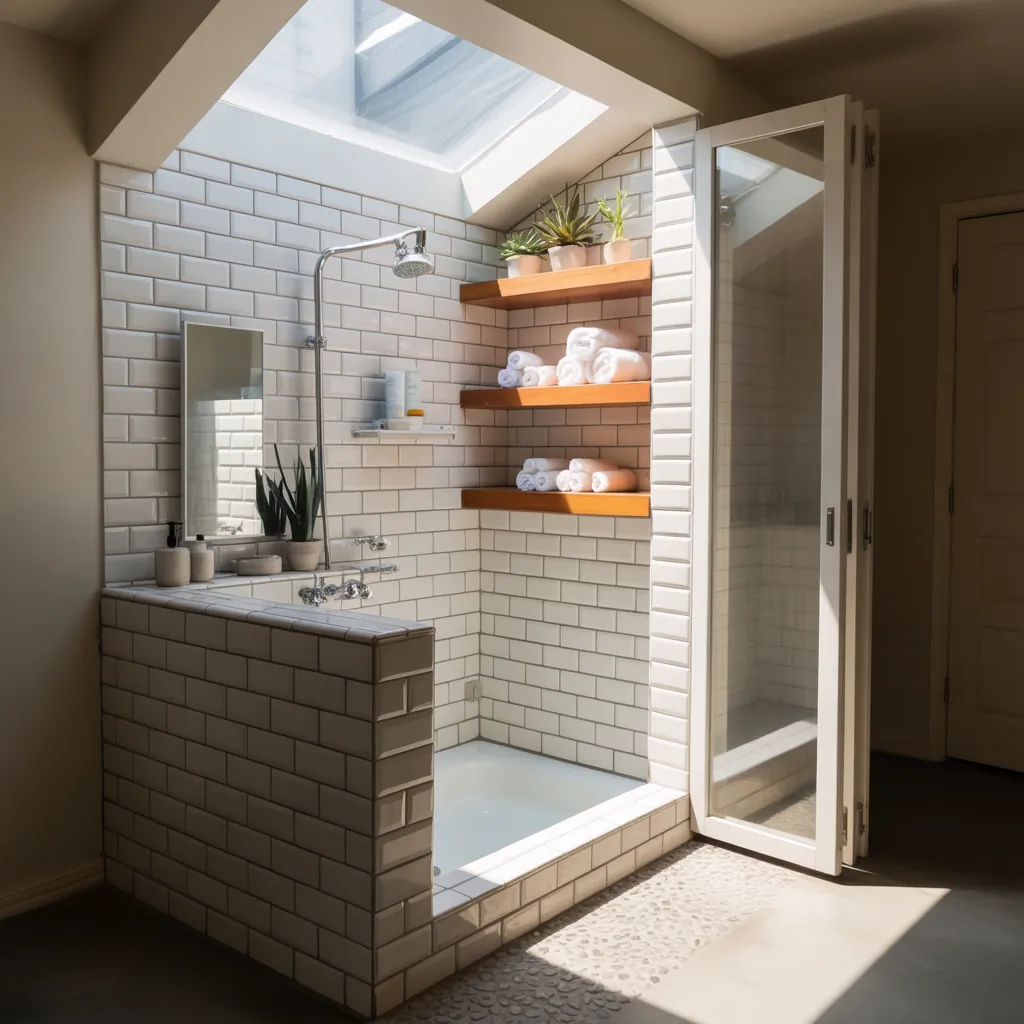 shower bath in small bathroom ideas