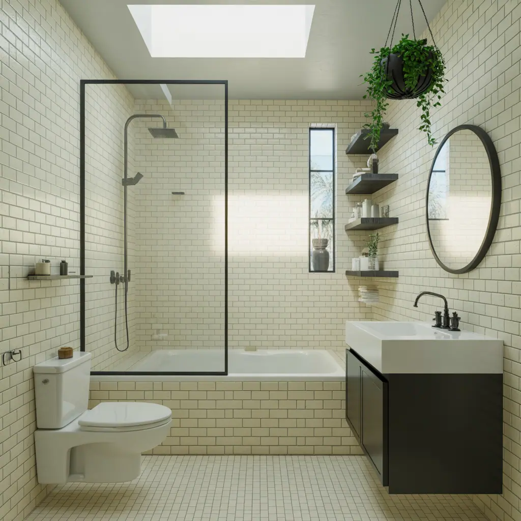 shower bath in small bathroom ideas