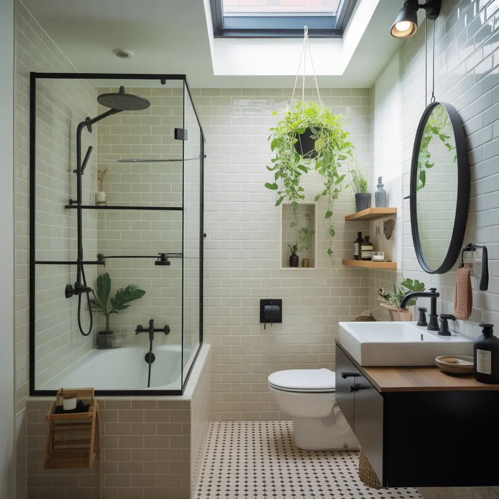 shower bath in small bathroom ideas