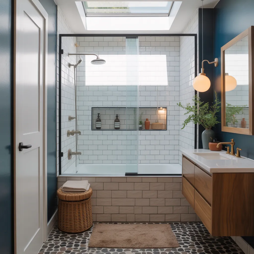 shower bath in small bathroom ideas