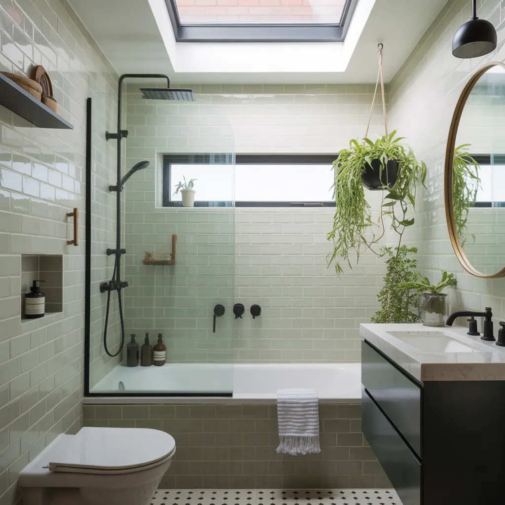 shower bath in small bathroom ideas