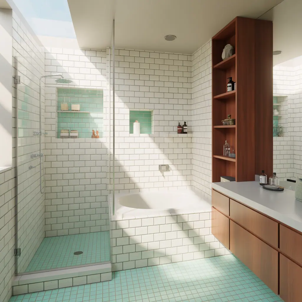 shower bath in small bathroom ideas