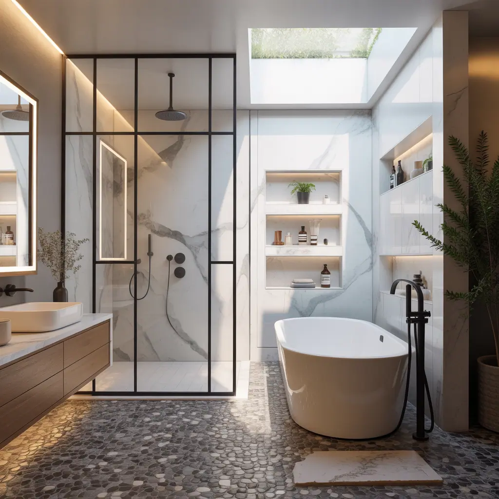 shower tub layout