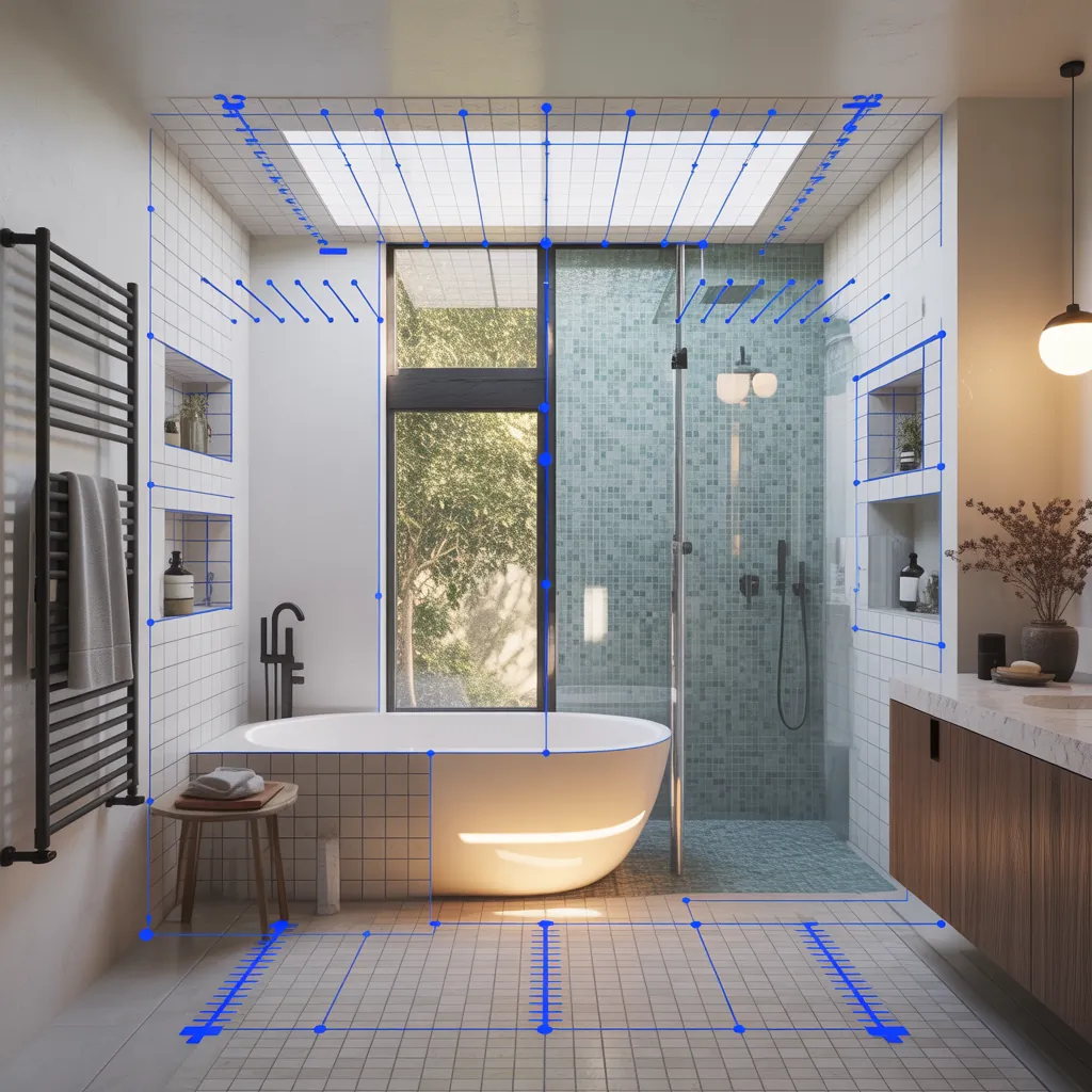 shower tub layout