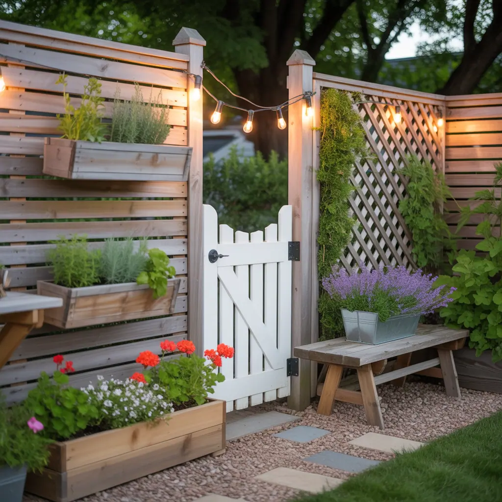 simple backyard landscaping fence ideas