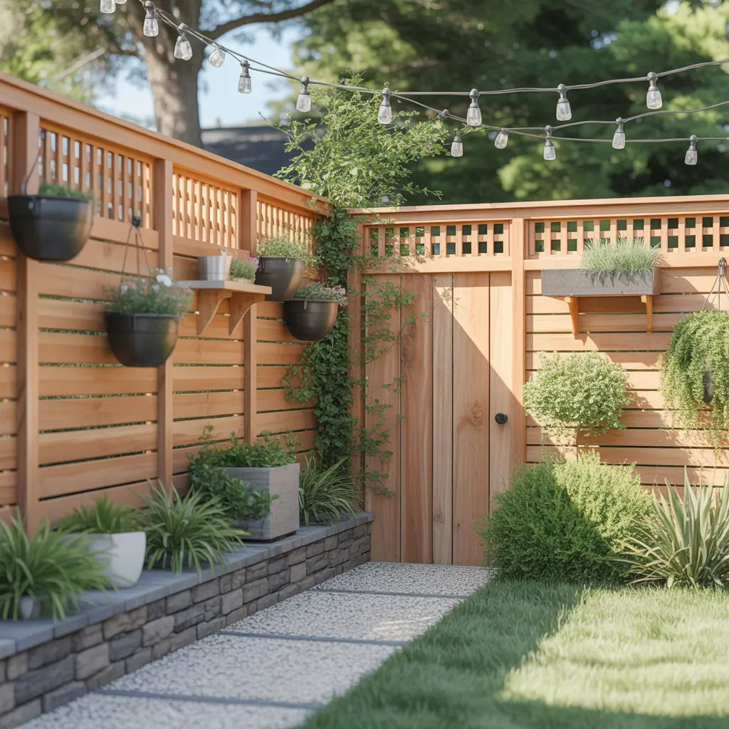simple backyard landscaping fence ideas