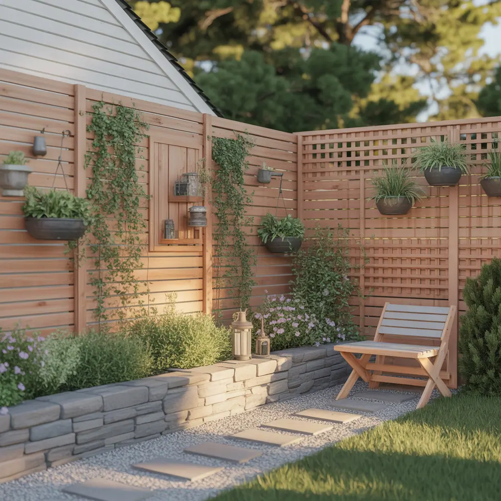 simple backyard landscaping fence ideas