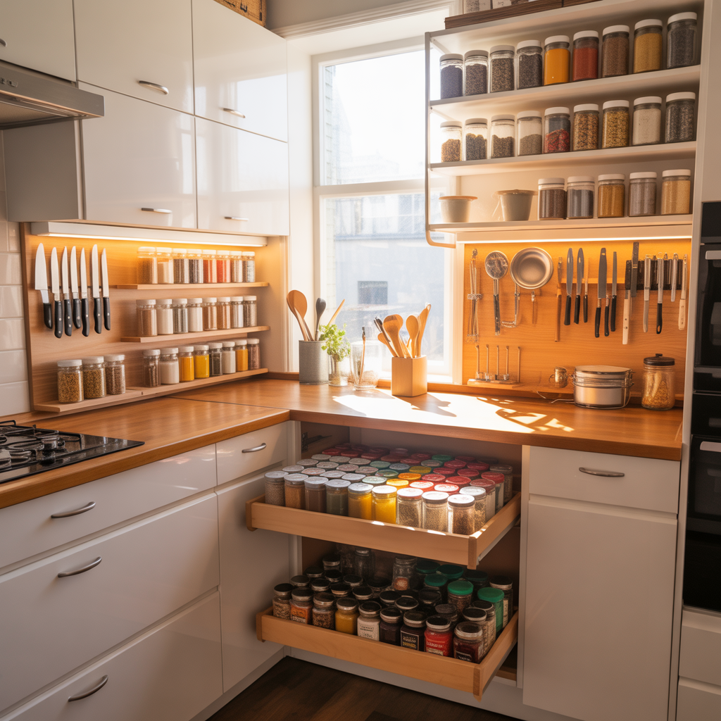small kitchen organization