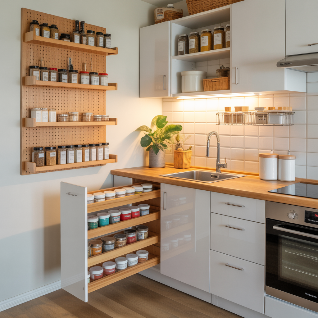 small kitchen organization
