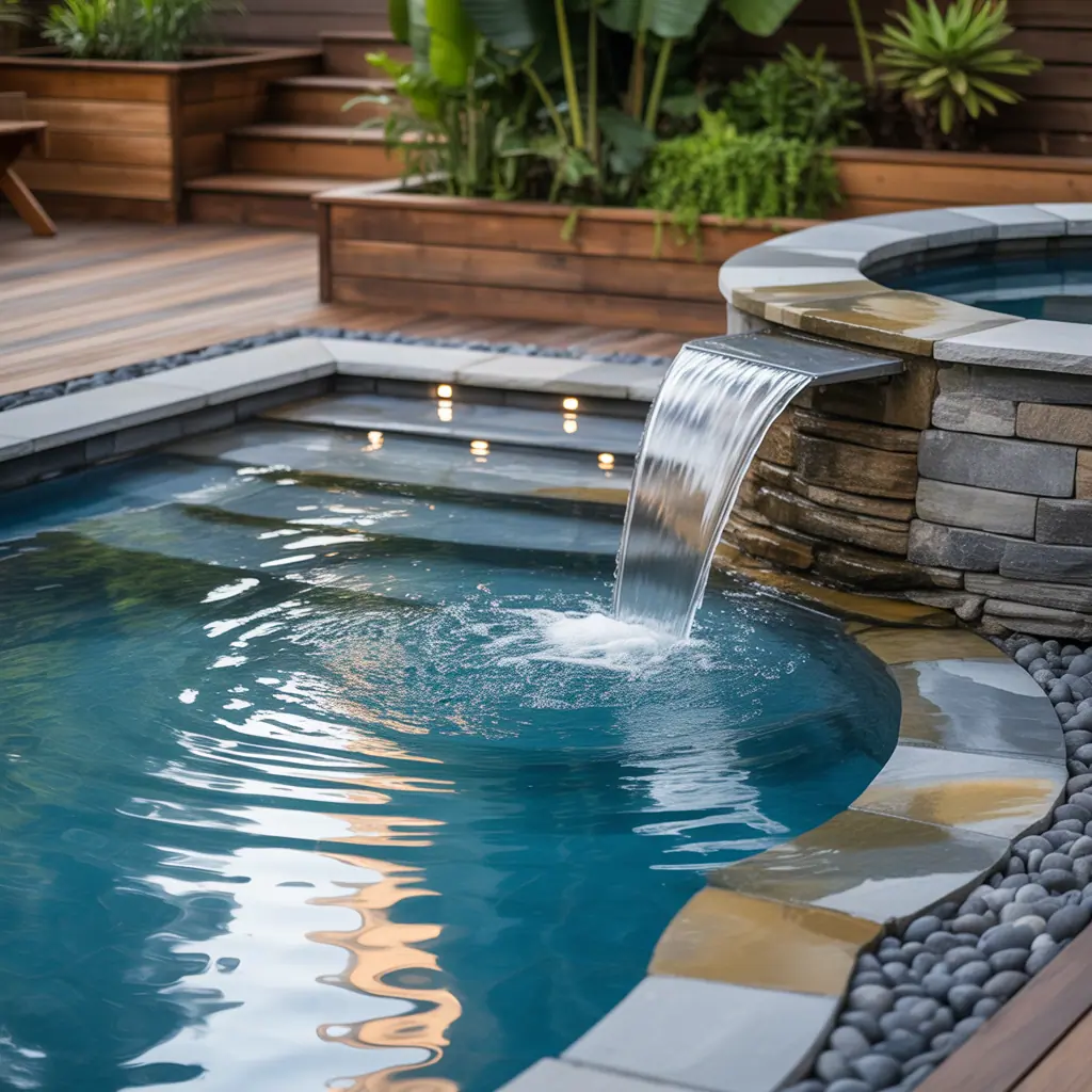 small pool water features ideas