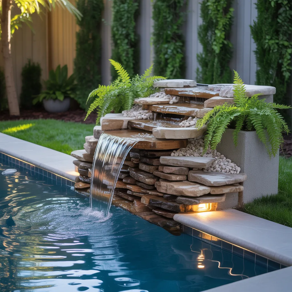 small pool water features ideas