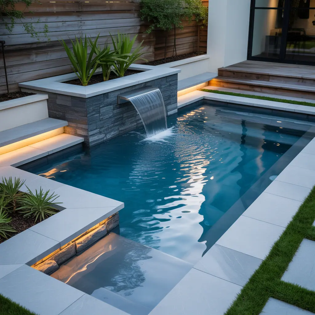 small pool water features ideas