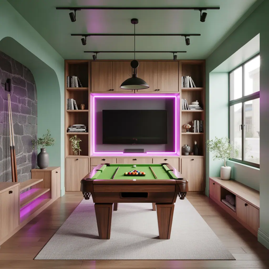 small room pool table room ideas