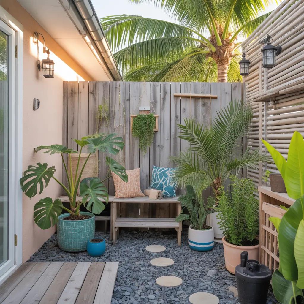 small tropical outdoor garden inspo