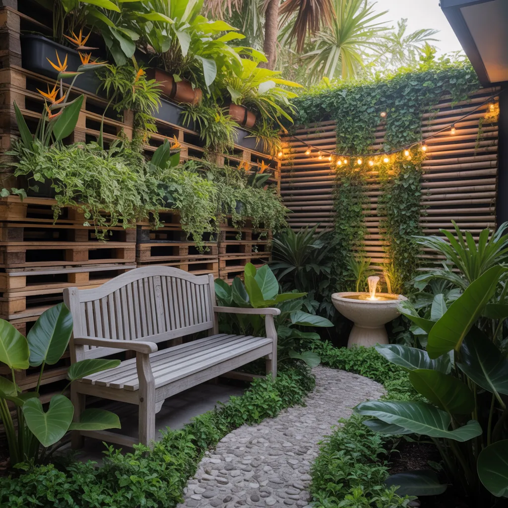 small tropical outdoor garden inspo