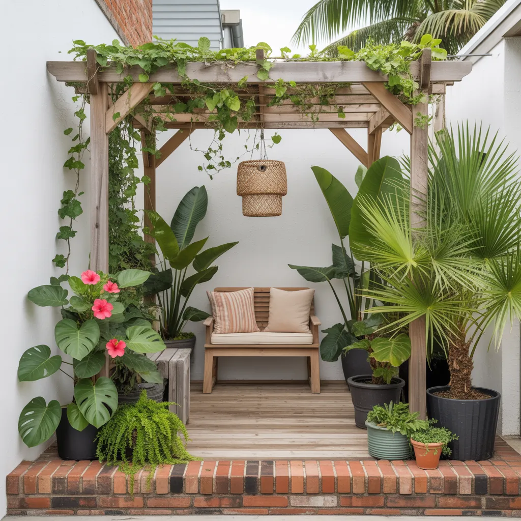 small tropical outdoor garden inspo