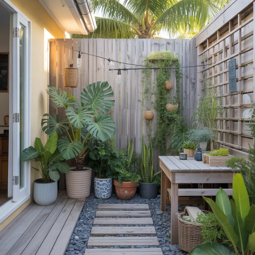 small tropical outdoor garden inspo