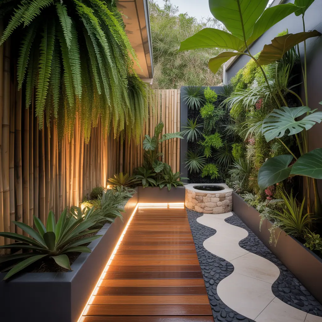 small tropical outdoor garden inspo