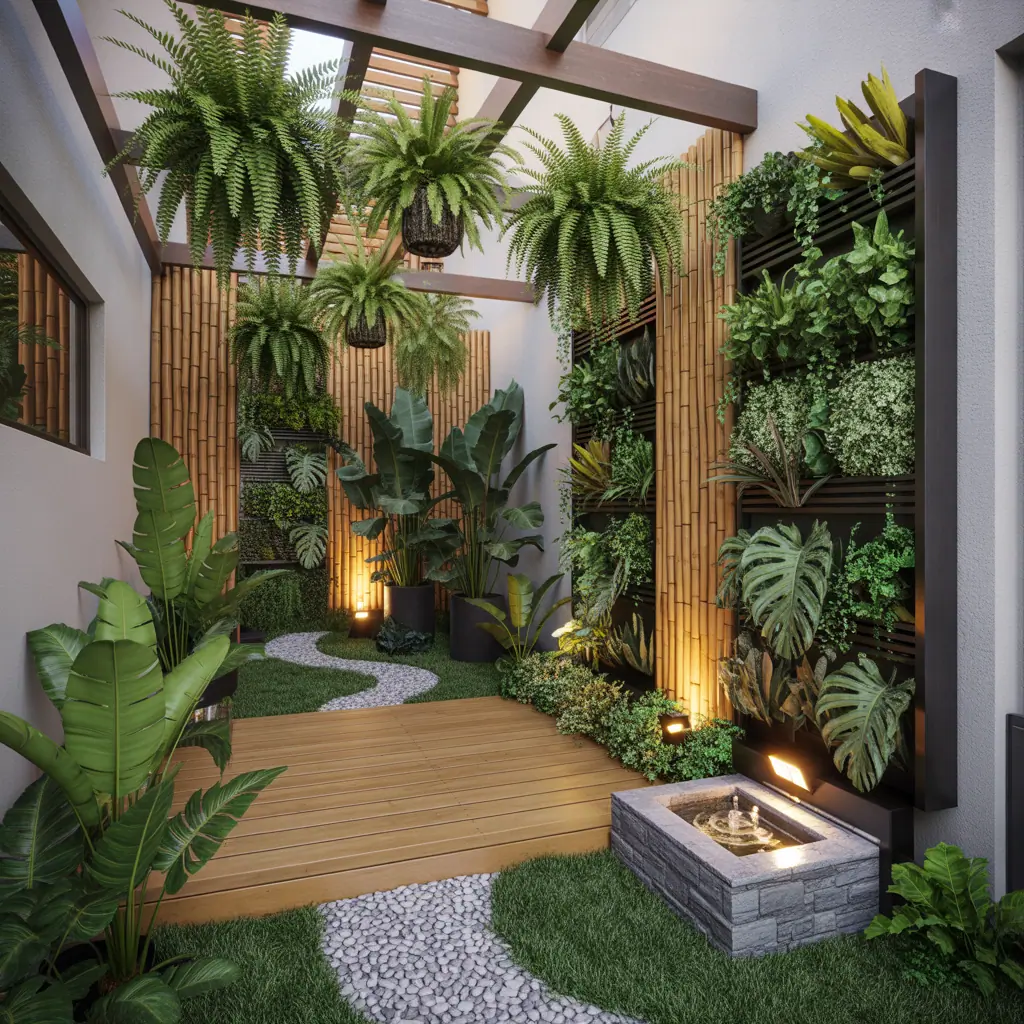 small tropical outdoor garden inspo