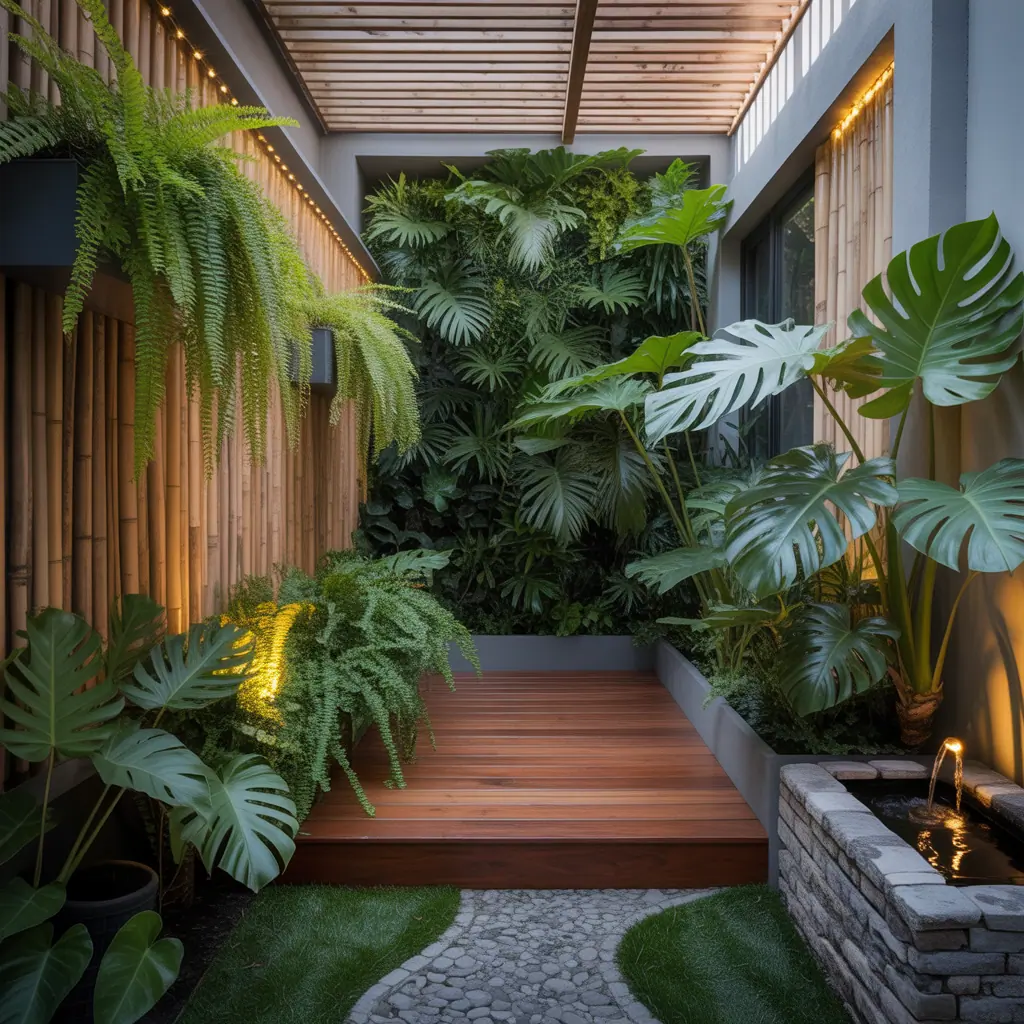 small tropical outdoor garden inspo