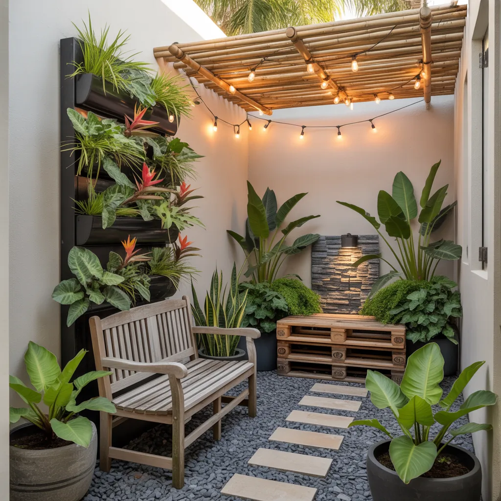 small tropical outdoor garden inspo