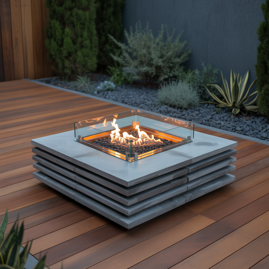 square fire pit ideas