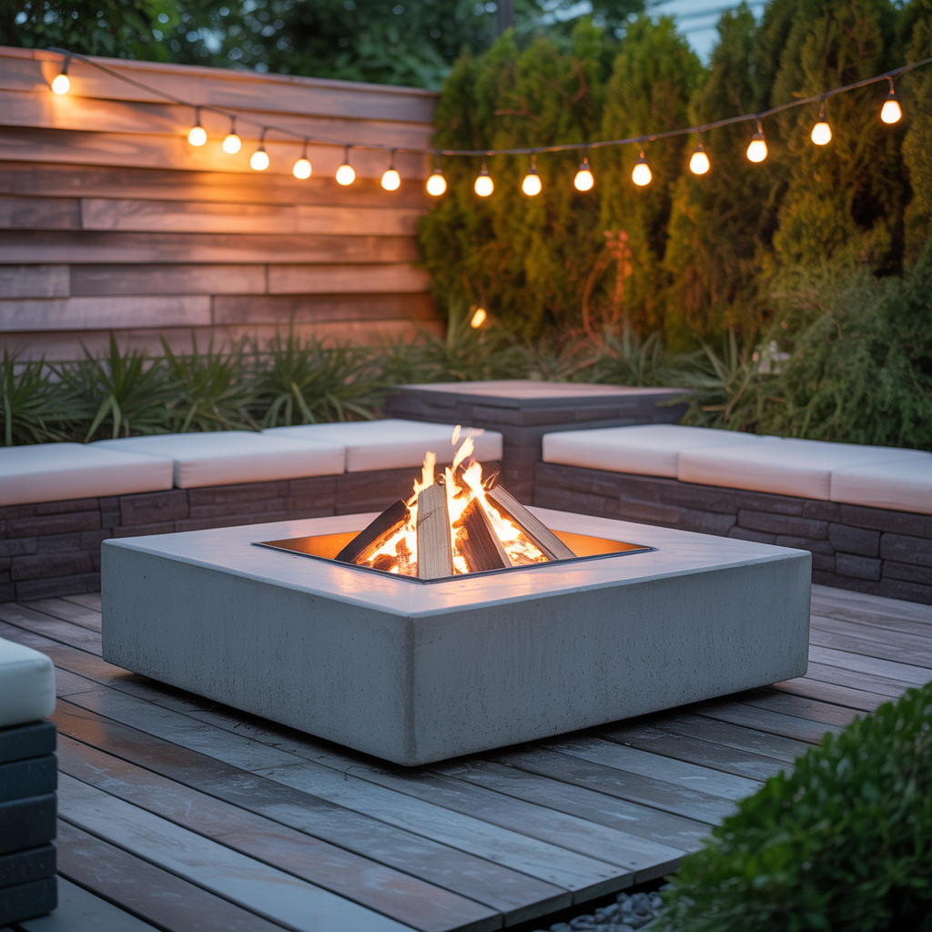 square fire pit ideas