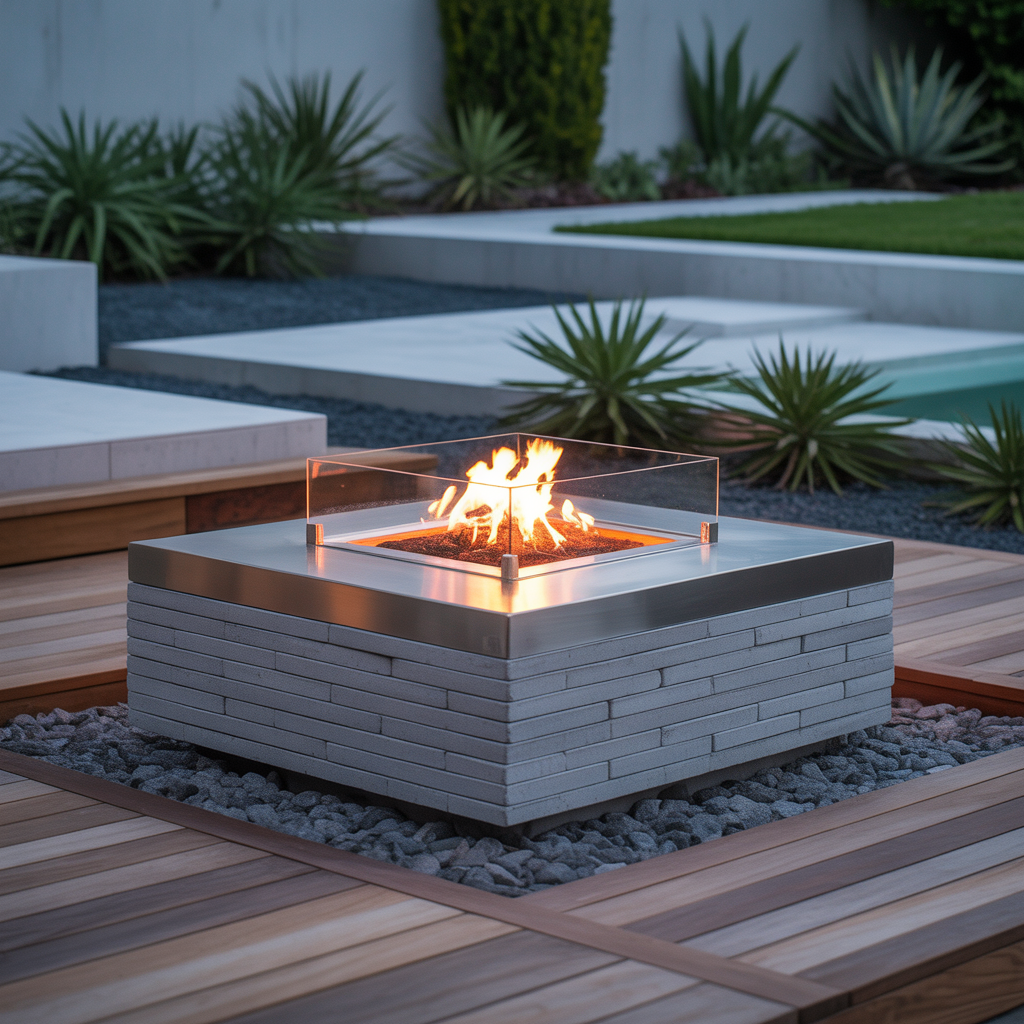 square fire pit ideas