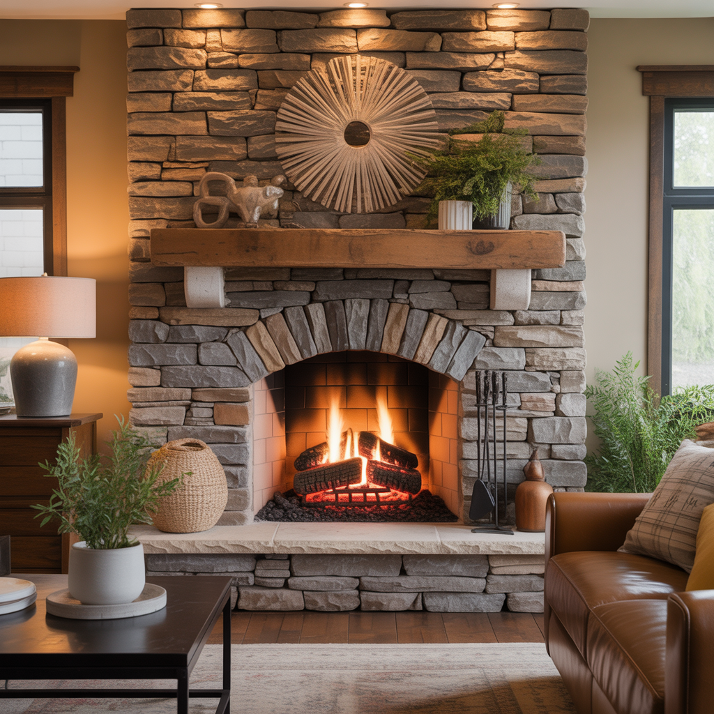 stone fireplace ideas living room