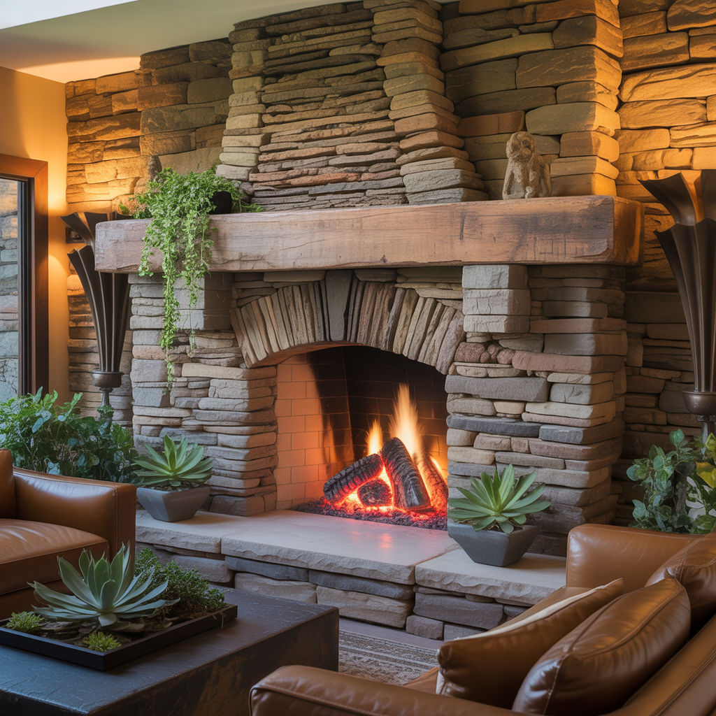 stone fireplace ideas living room