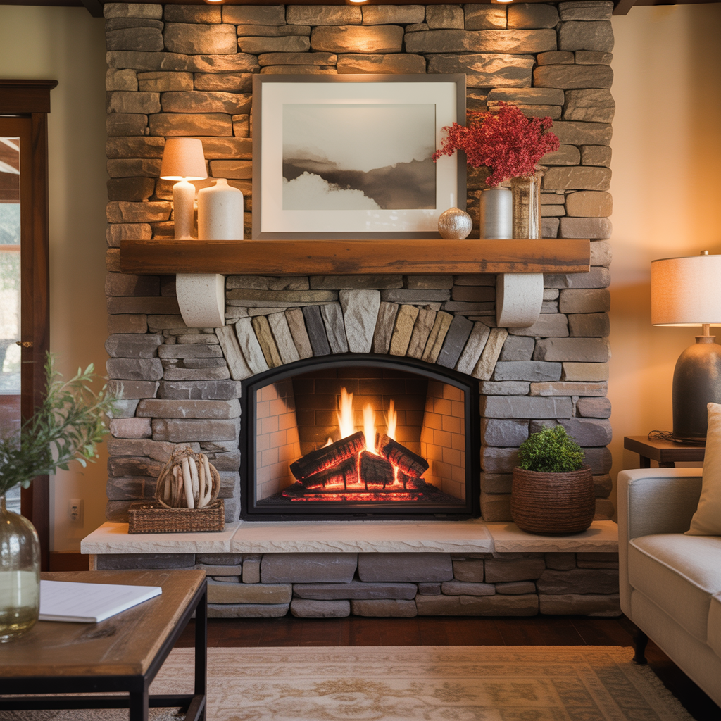 stone fireplace ideas living room