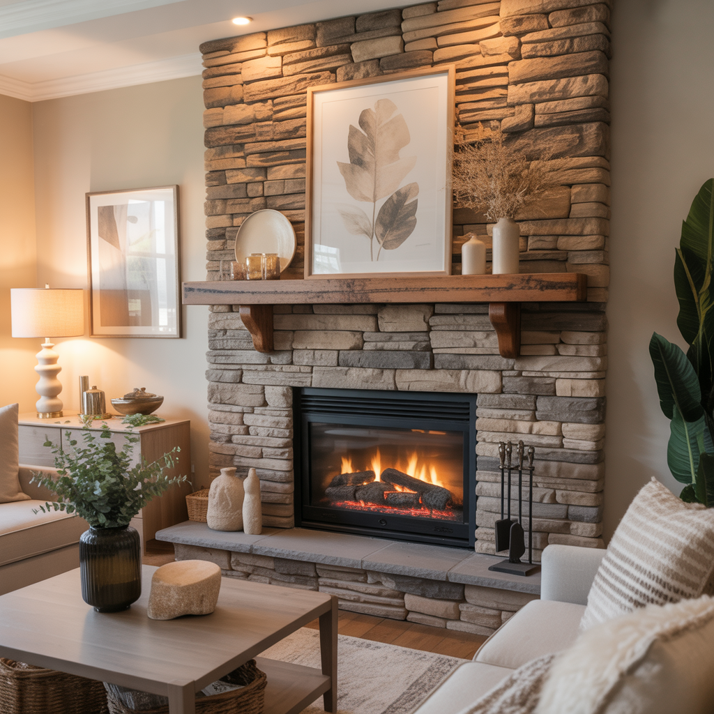 stone fireplace ideas living room