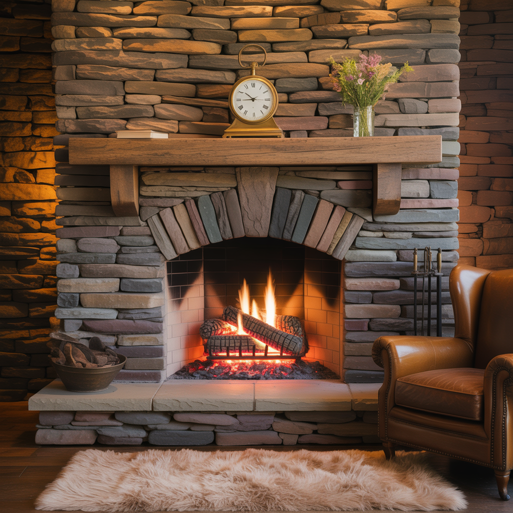 stone fireplace ideas living room