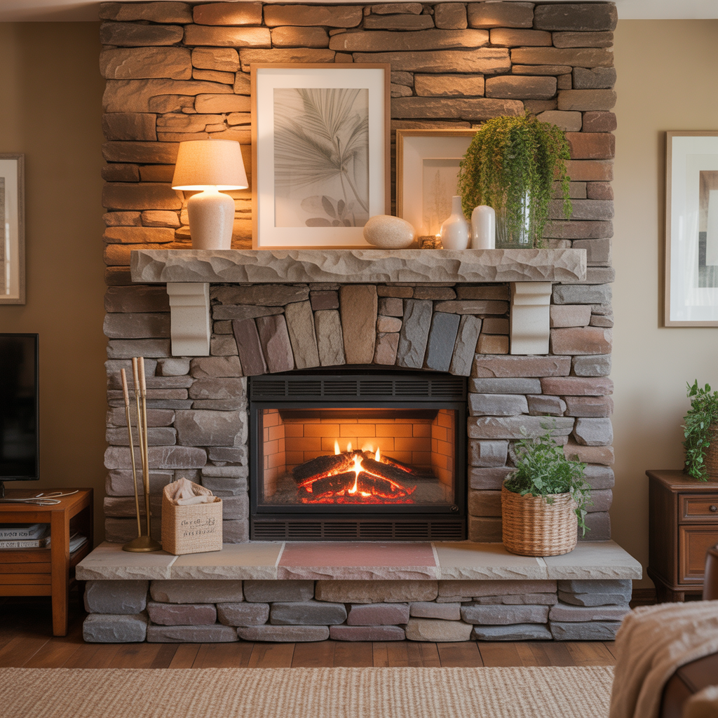 stone fireplace ideas living room