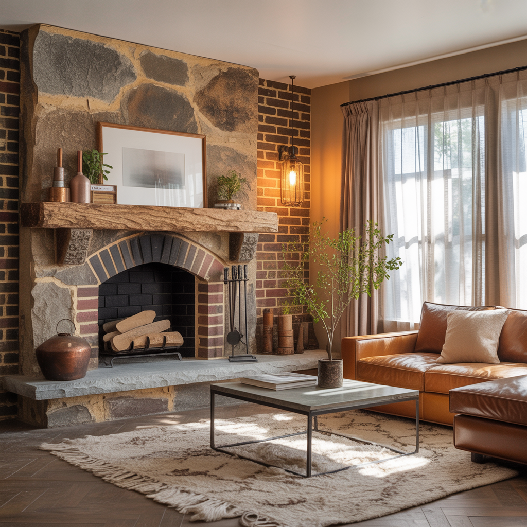 stone fireplace ideas living room