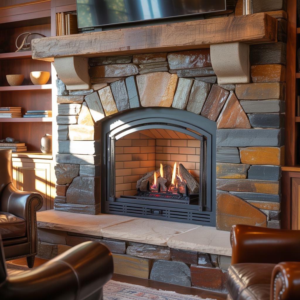 stone fireplace ideas living room