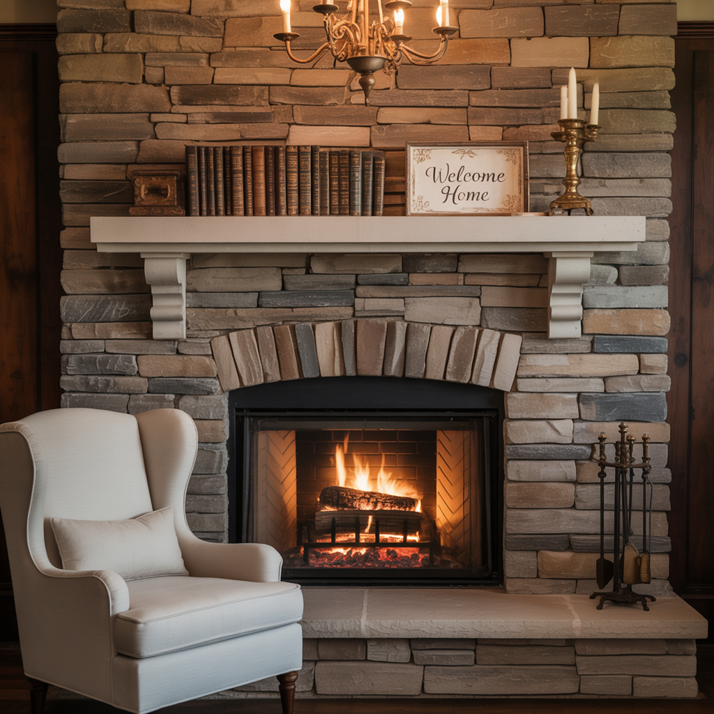 stone fireplace ideas living room