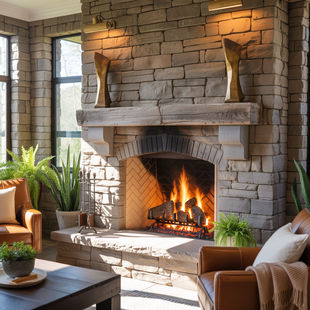 stone fireplace ideas living room