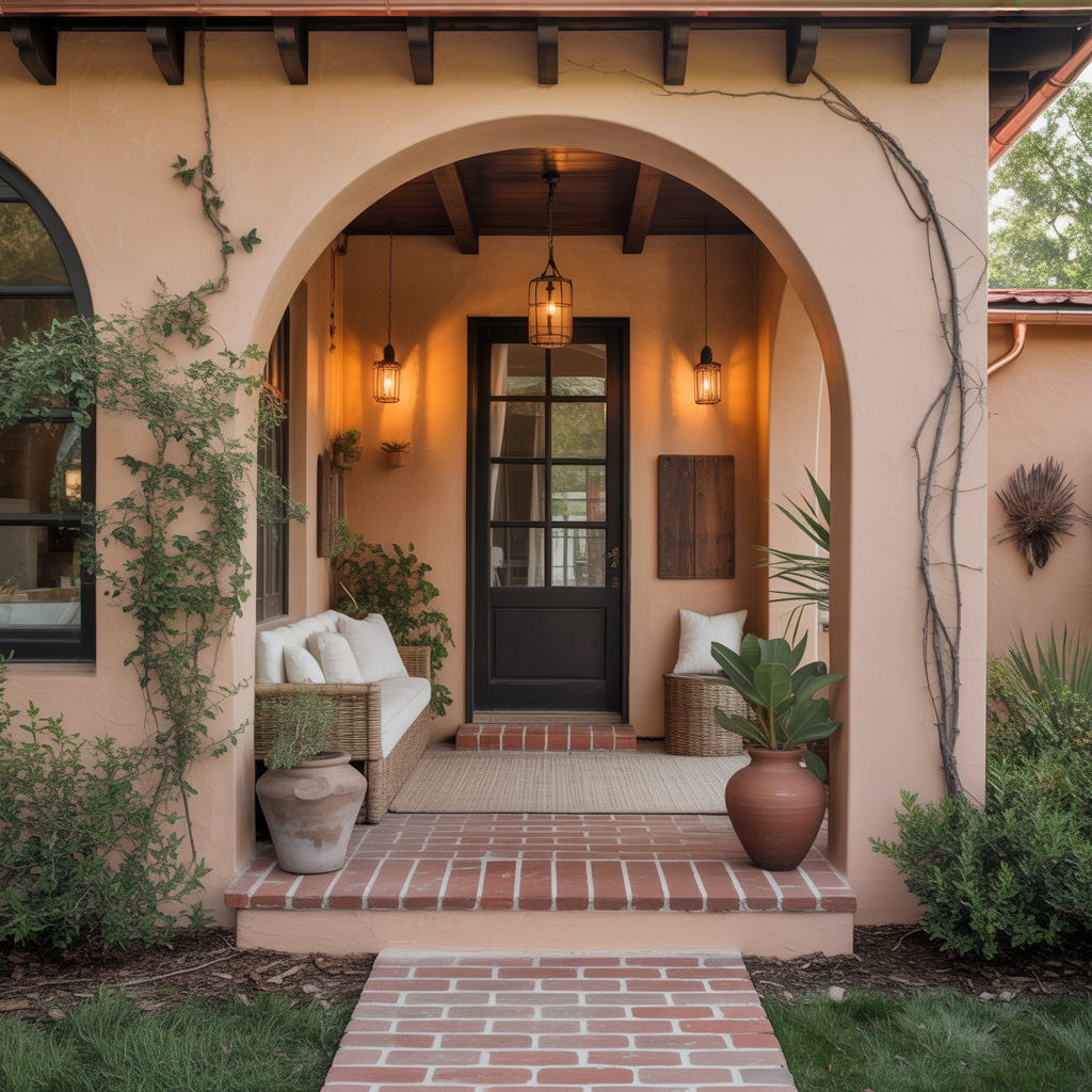 stucco front porch inspirations