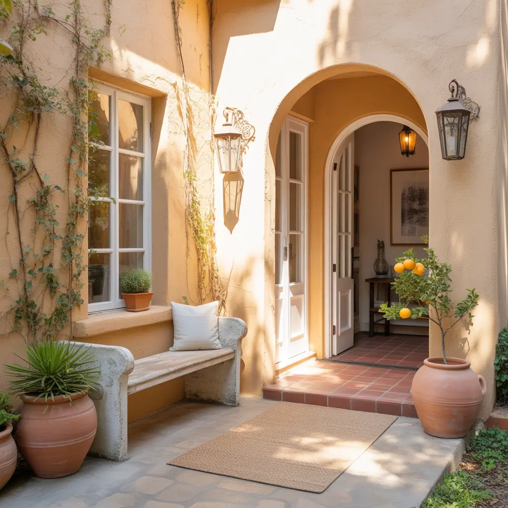 stucco front porch inspirations