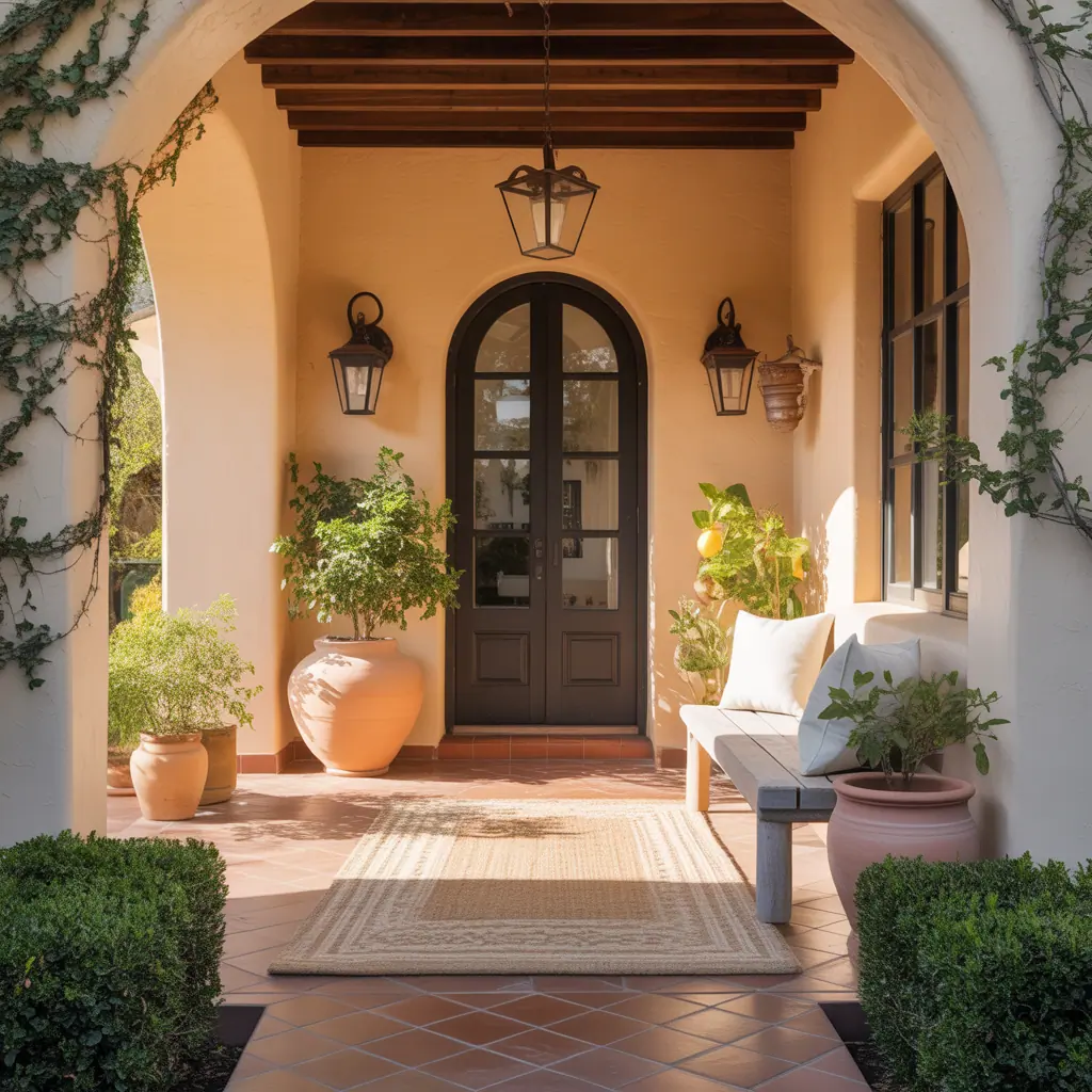 stucco front porch inspirations