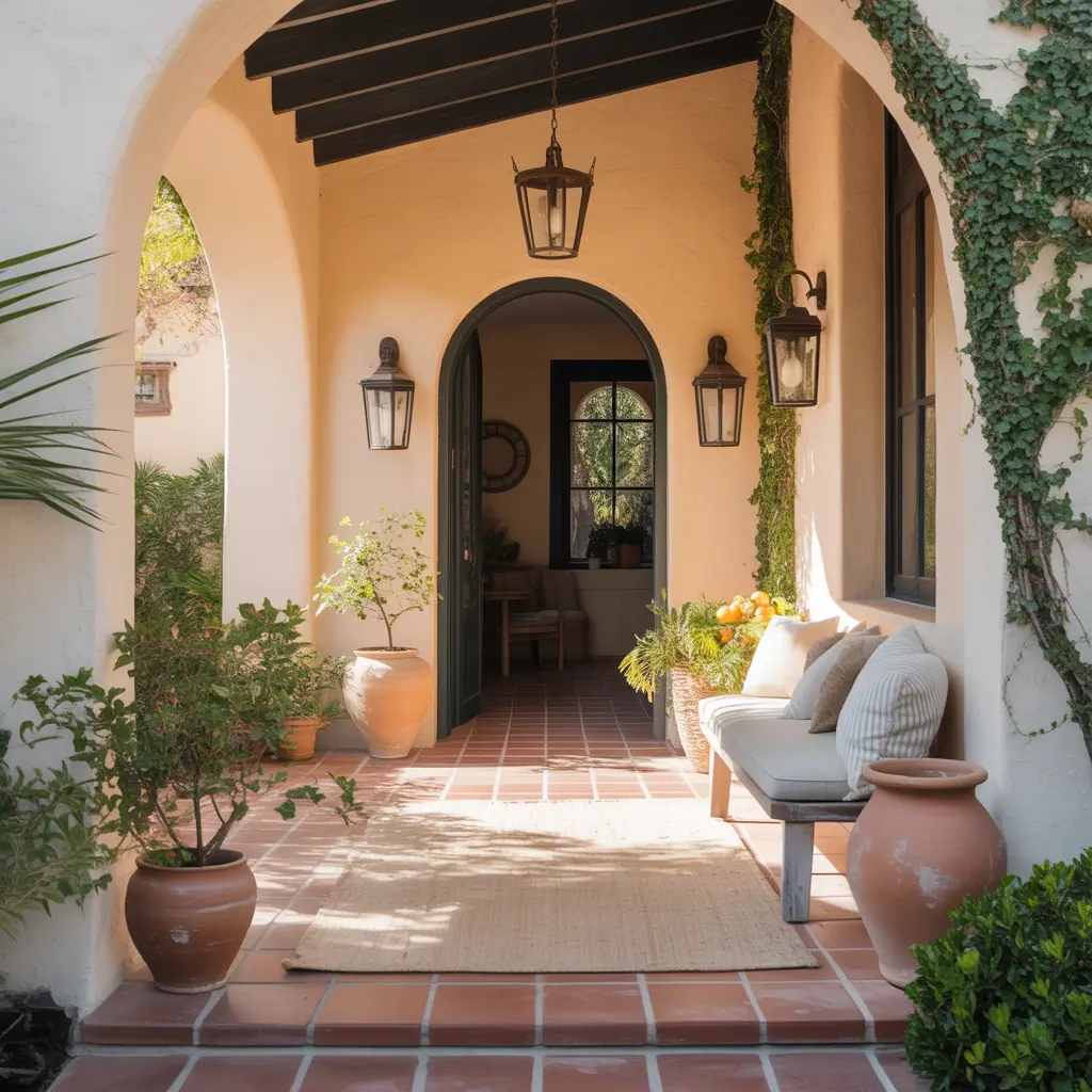 stucco front porch inspirations