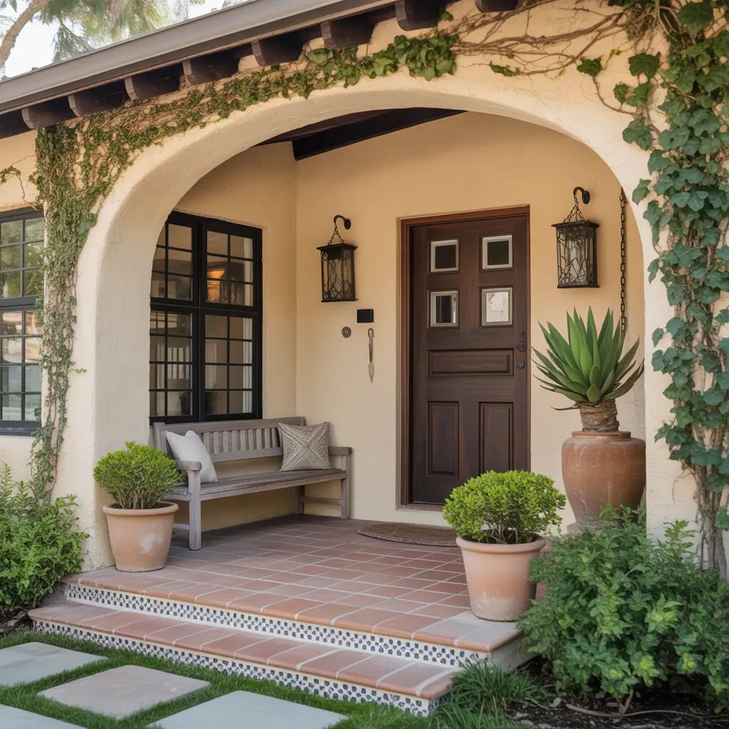 stucco front porch inspirations