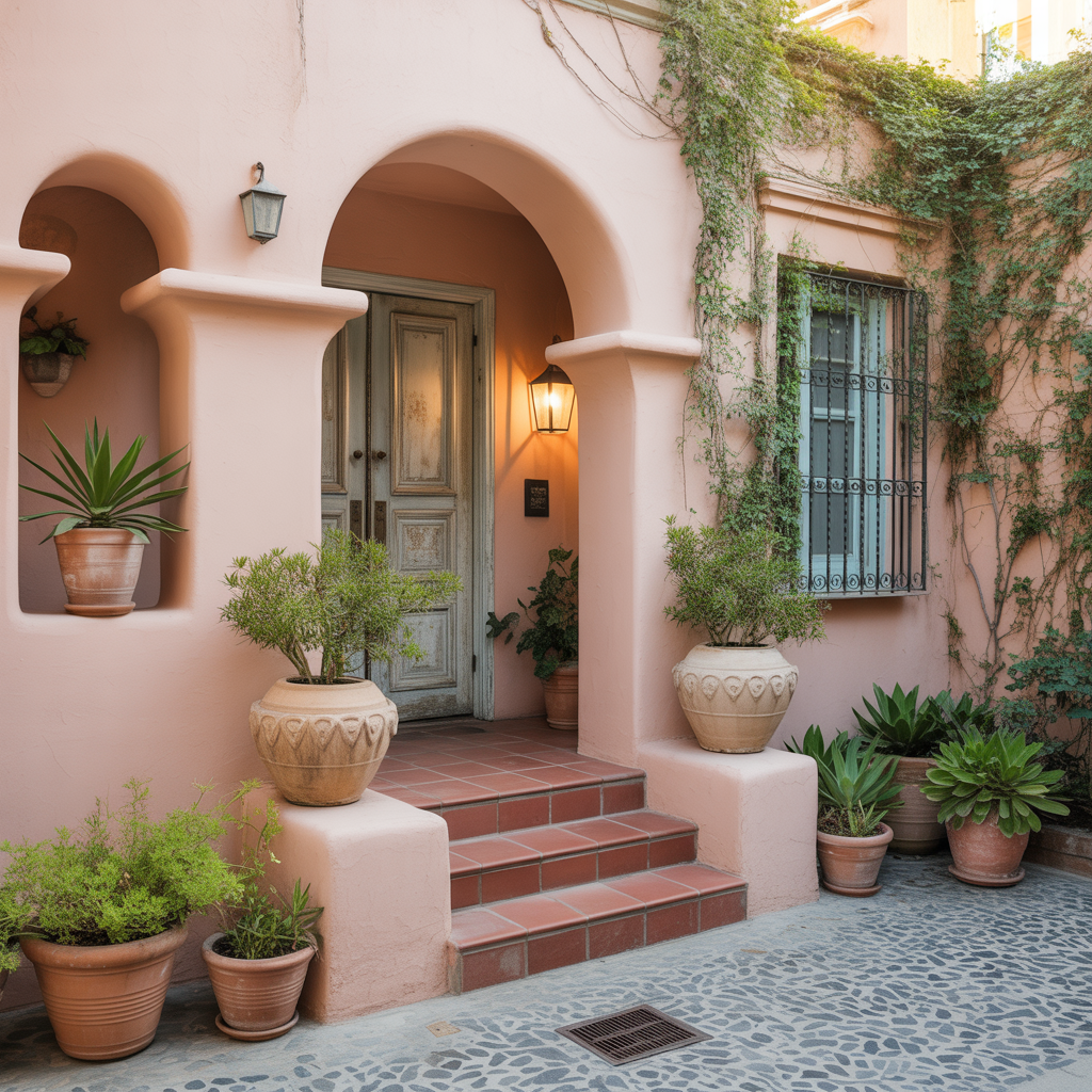 stucco front porch inspirations